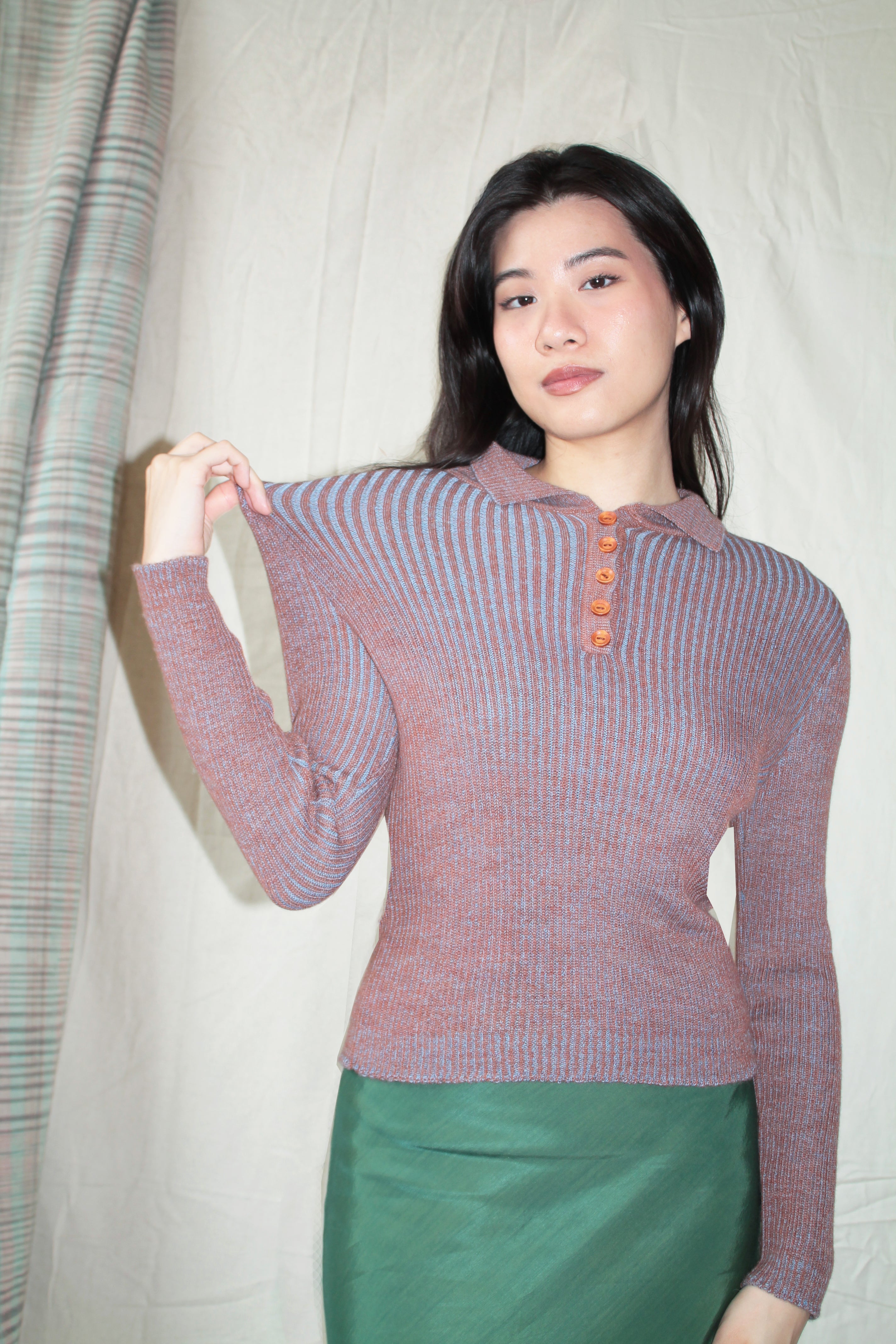 COLORANT RHYTHM SWEATER | TWO TONE KNIT